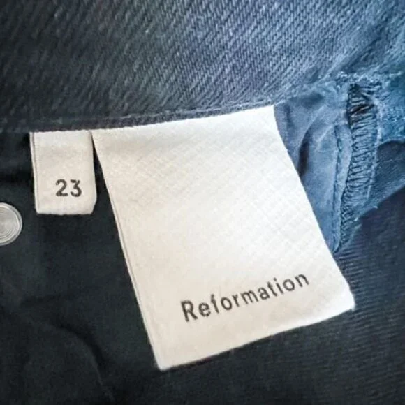 Reformation Camille Jeans Black Raw Hem - Picture 12 of 12